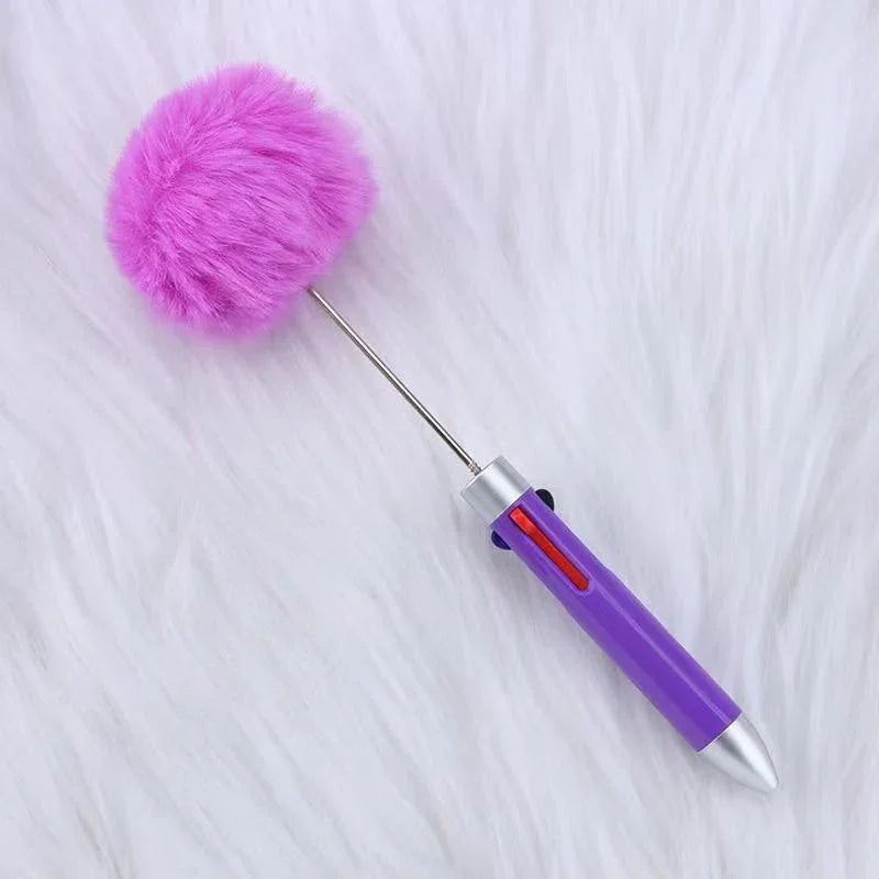 Four-color ball-shaped pen, fun four-in-one push-button journal ballpoint pen