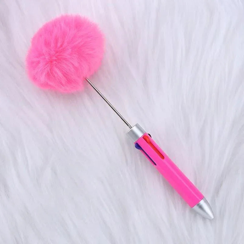 Four-color ball-shaped pen, fun four-in-one push-button journal ballpoint pen