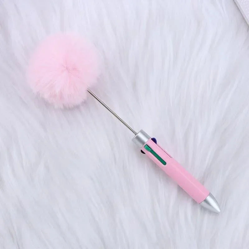 Four-color ball-shaped pen, fun four-in-one push-button journal ballpoint pen