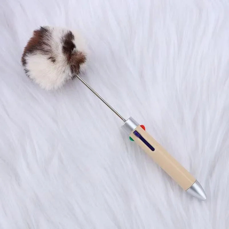 Four-color ball-shaped pen, fun four-in-one push-button journal ballpoint pen