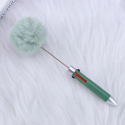 Four-color ball-shaped pen, fun four-in-one push-button journal ballpoint pen
