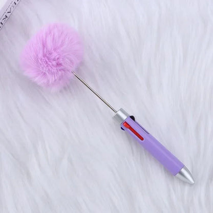 Four-color ball-shaped pen, fun four-in-one push-button journal ballpoint pen