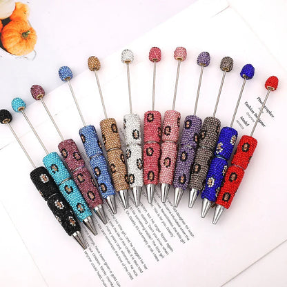 Leopard print diamond-studded ballpoint pen Multi-color rotating heavy-duty ballpoint pen