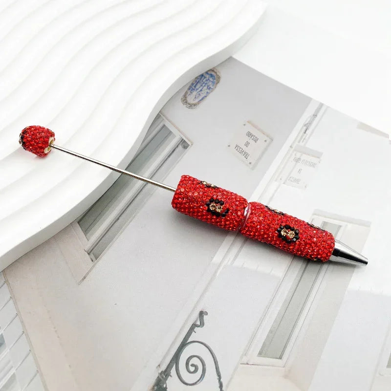Leopard print diamond-studded ballpoint pen Multi-color rotating heavy-duty ballpoint pen