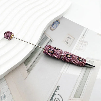 Leopard print diamond-studded ballpoint pen Multi-color rotating heavy-duty ballpoint pen