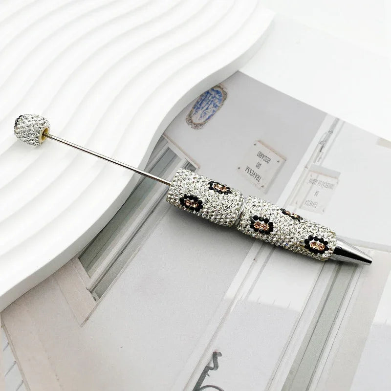 Leopard print diamond-studded ballpoint pen Multi-color rotating heavy-duty ballpoint pen