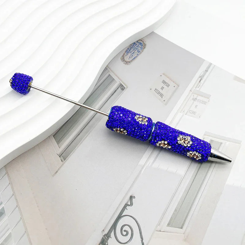 Leopard print diamond-studded ballpoint pen Multi-color rotating heavy-duty ballpoint pen