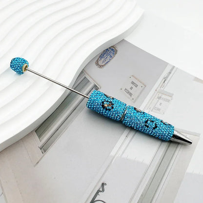Leopard print diamond-studded ballpoint pen Multi-color rotating heavy-duty ballpoint pen