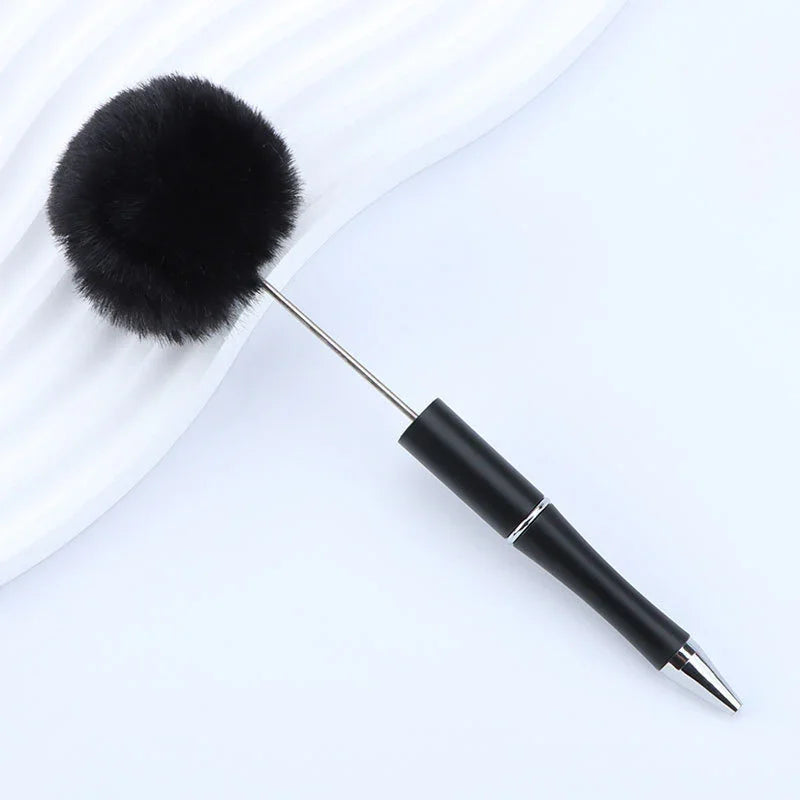 Hair ball bead pen ins macaron furry ballpoint pen