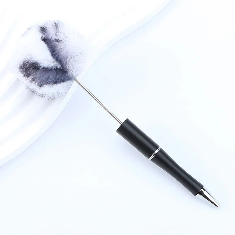 Hair ball bead pen ins macaron furry ballpoint pen