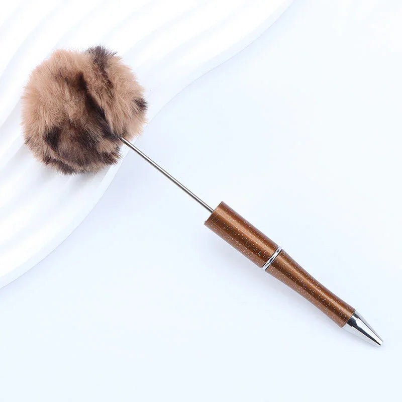 Hair ball bead pen ins macaron furry ballpoint pen
