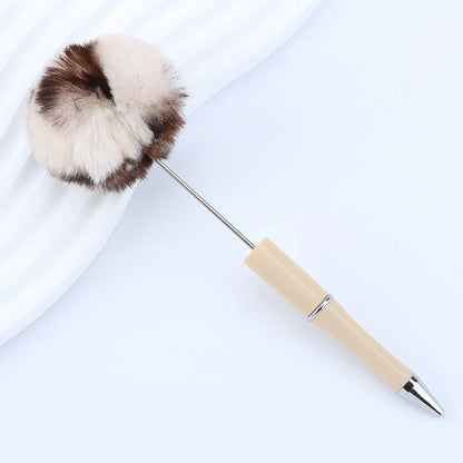 Hair ball bead pen ins macaron furry ballpoint pen