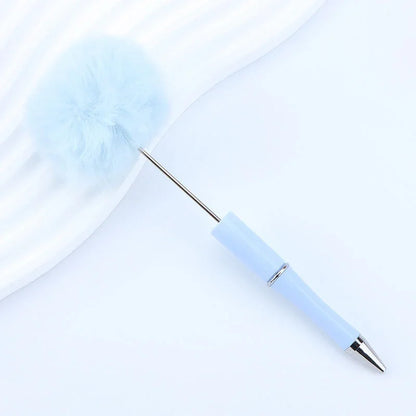 Hair ball bead pen ins macaron furry ballpoint pen