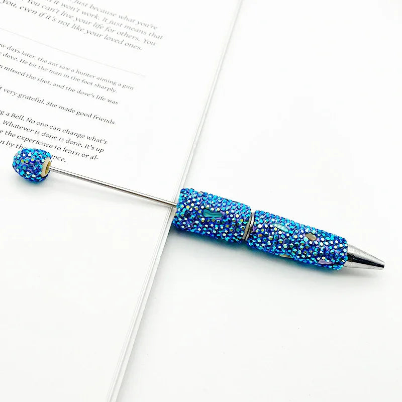 Colorful shell full diamond bead pen hand-threaded full diamond ballpoint pen