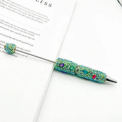 Colorful shell full diamond bead pen hand-threaded full diamond ballpoint pen