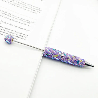 Colorful shell full diamond bead pen hand-threaded full diamond ballpoint pen