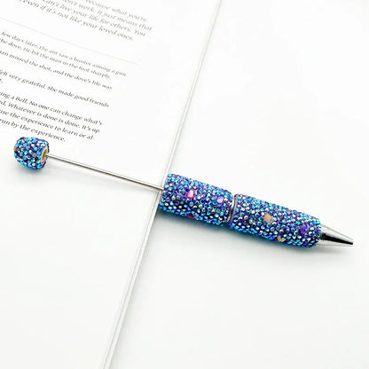Colorful shell full diamond bead pen hand-threaded full diamond ballpoint pen