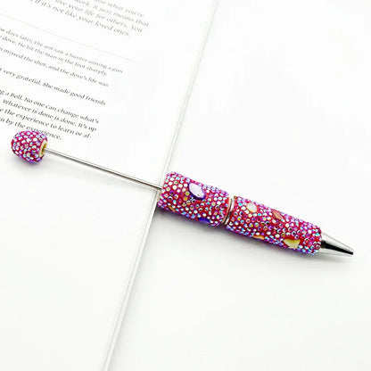 Colorful shell full diamond bead pen hand-threaded full diamond ballpoint pen