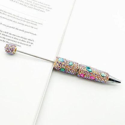 Colorful shell full diamond bead pen hand-threaded full diamond ballpoint pen