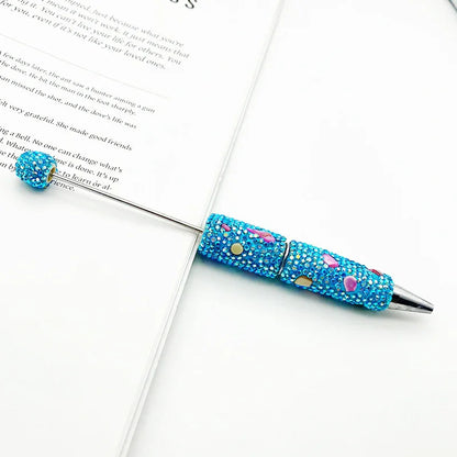 Colorful shell full diamond bead pen hand-threaded full diamond ballpoint pen