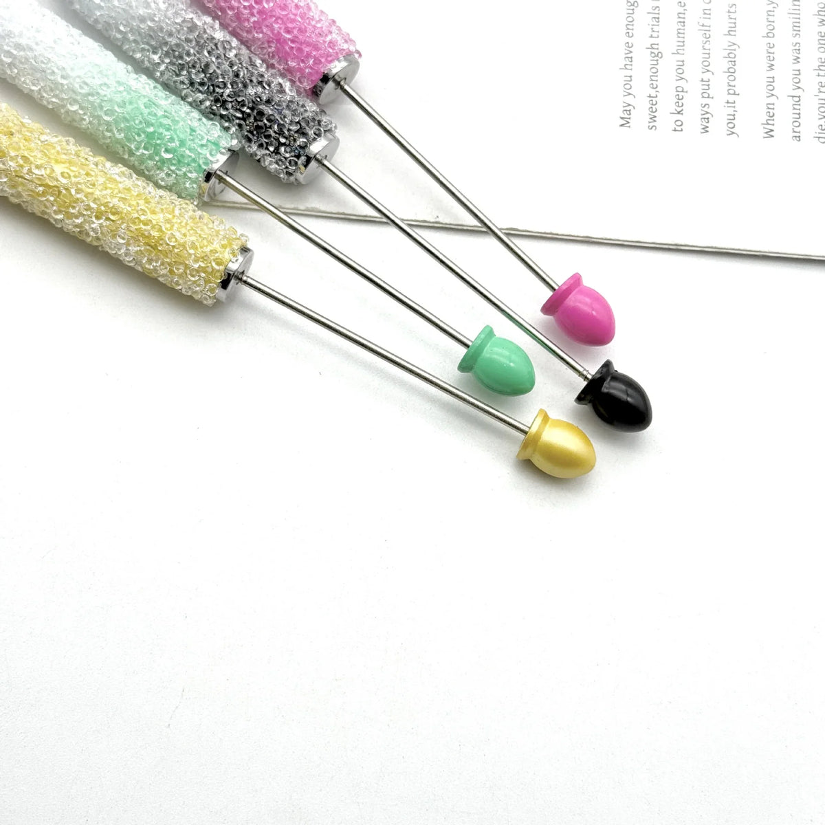 Resin Starry Sky Touch Screen Bead Pen Sugar Rhinestone Cute Grain Pen | DIY Beadable Pen Craft Gift Idea