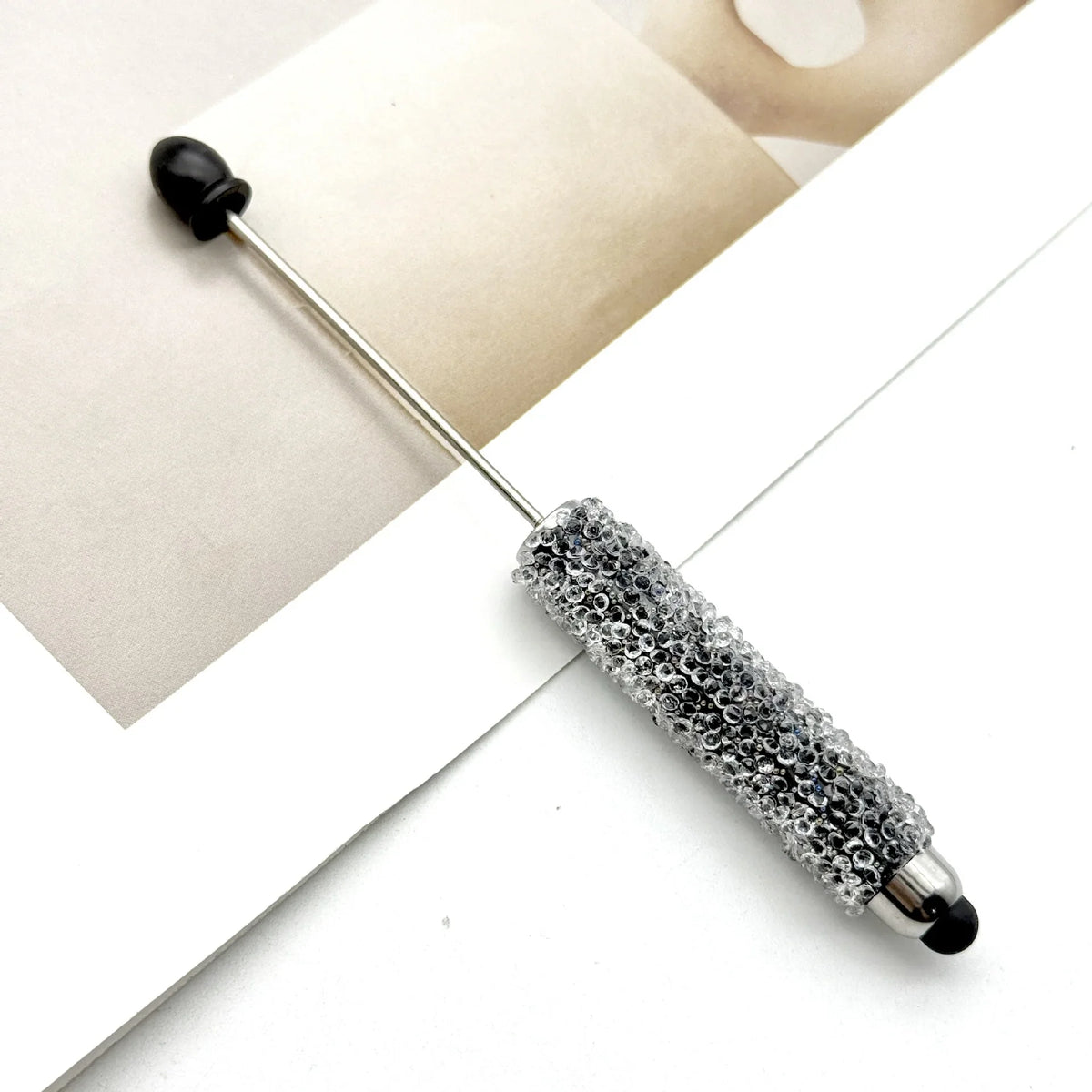 Resin Starry Sky Touch Screen Bead Pen Sugar Rhinestone Cute Grain Pen | DIY Beadable Pen Craft Gift Idea