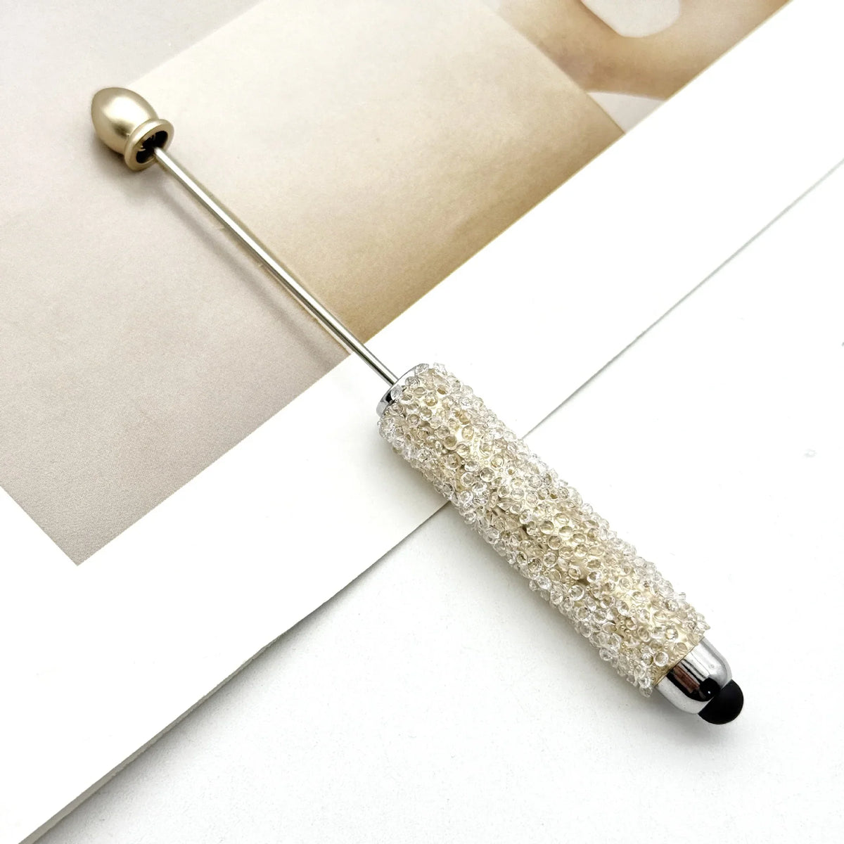Resin Starry Sky Touch Screen Bead Pen Sugar Rhinestone Cute Grain Pen | DIY Beadable Pen Craft Gift Idea