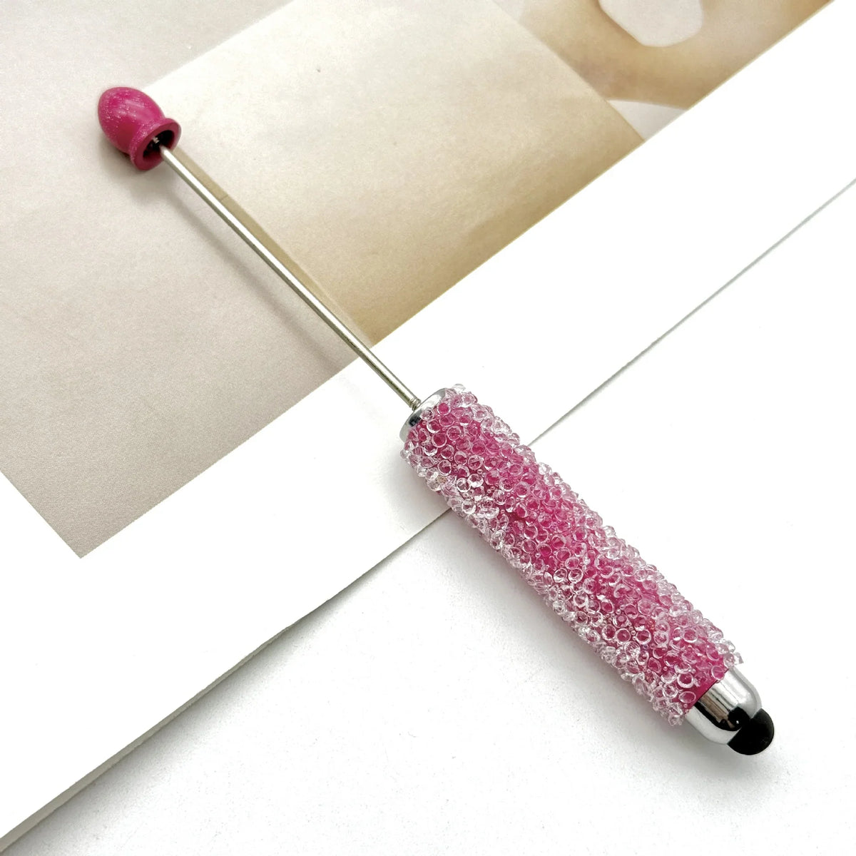 Resin Starry Sky Touch Screen Bead Pen Sugar Rhinestone Cute Grain Pen | DIY Beadable Pen Craft Gift Idea