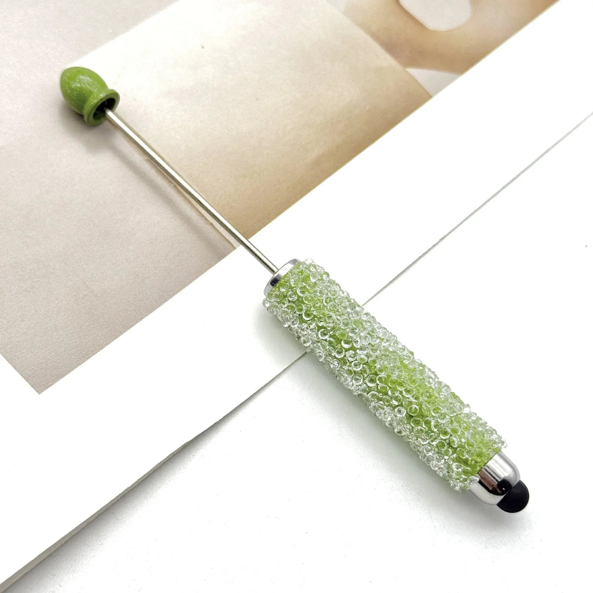 Resin Starry Sky Touch Screen Bead Pen Sugar Rhinestone Cute Grain Pen | DIY Beadable Pen Craft Gift Idea