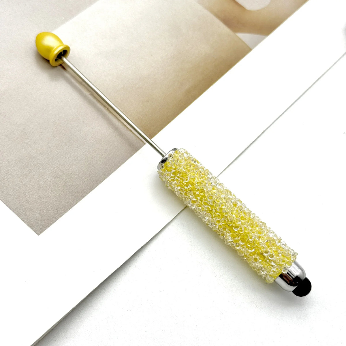 Resin Starry Sky Touch Screen Bead Pen Sugar Rhinestone Cute Grain Pen | DIY Beadable Pen Craft Gift Idea