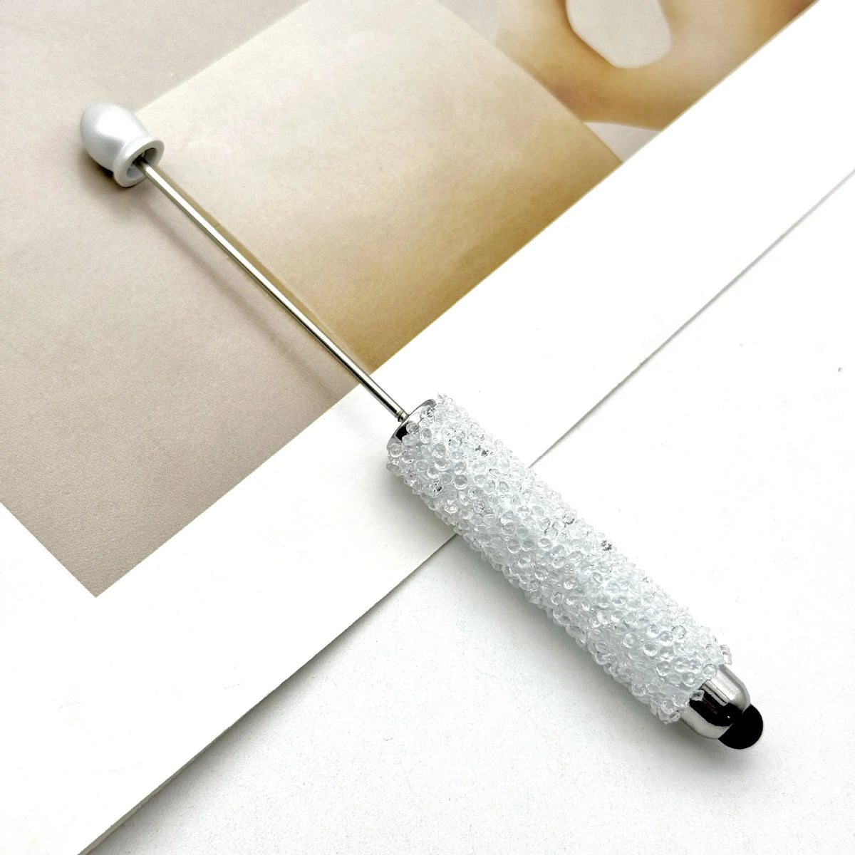 Resin Starry Sky Touch Screen Bead Pen Sugar Rhinestone Cute Grain Pen | DIY Beadable Pen Craft Gift Idea
