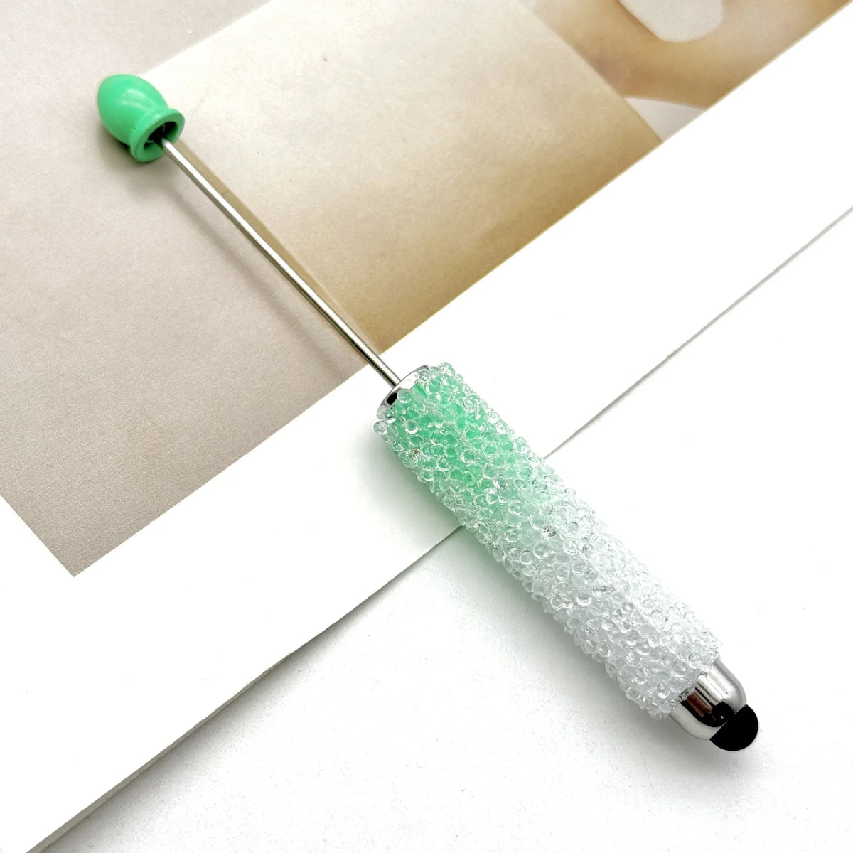 Resin Starry Sky Touch Screen Bead Pen Sugar Rhinestone Cute Grain Pen | DIY Beadable Pen Craft Gift Idea