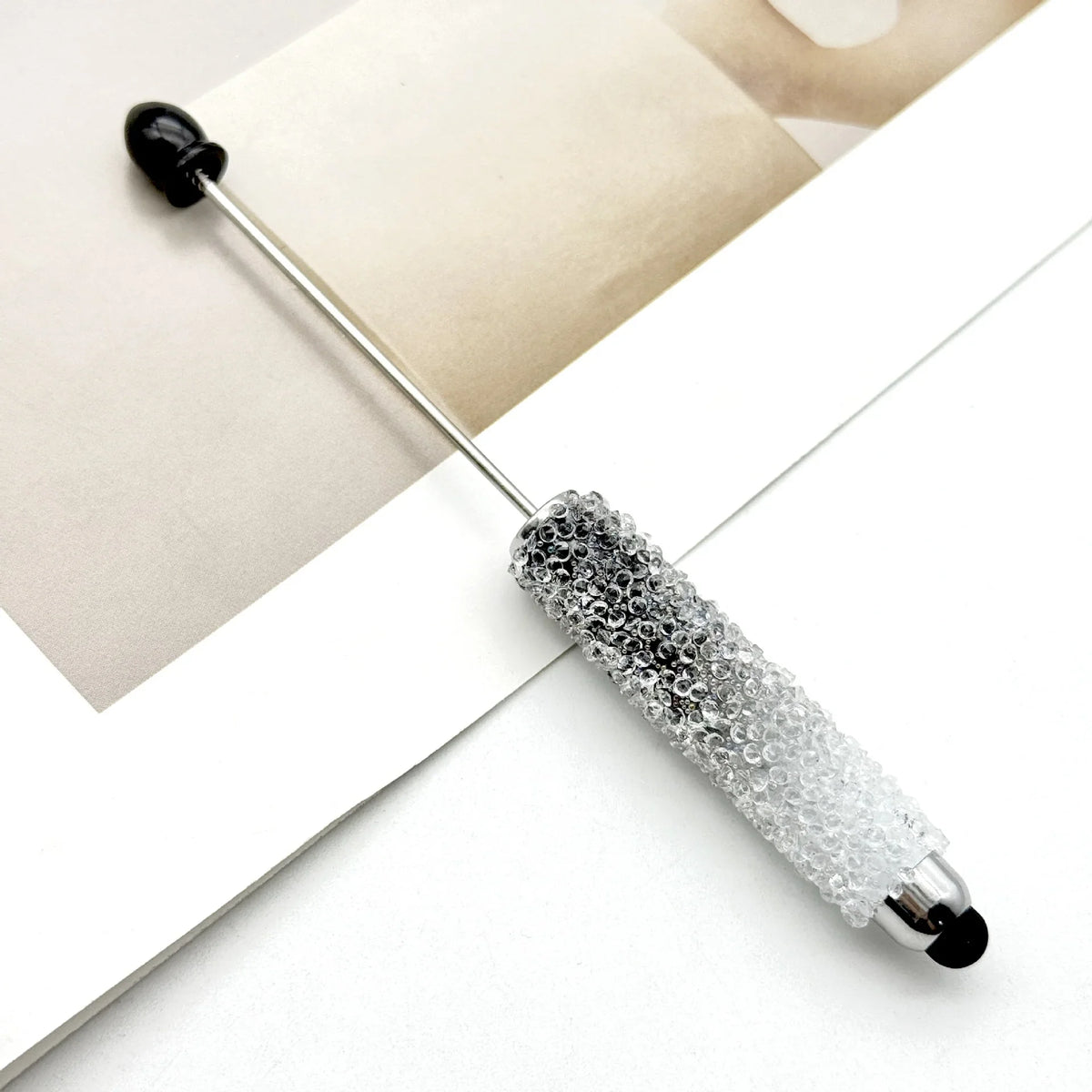 Resin Starry Sky Touch Screen Bead Pen Sugar Rhinestone Cute Grain Pen | DIY Beadable Pen Craft Gift Idea
