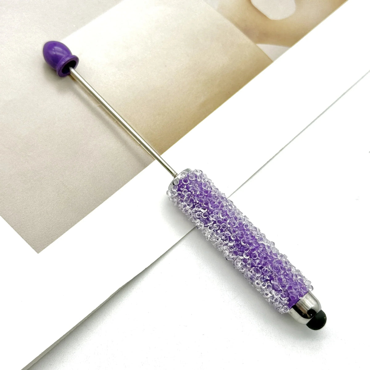 Resin Starry Sky Touch Screen Bead Pen Sugar Rhinestone Cute Grain Pen | DIY Beadable Pen Craft Gift Idea