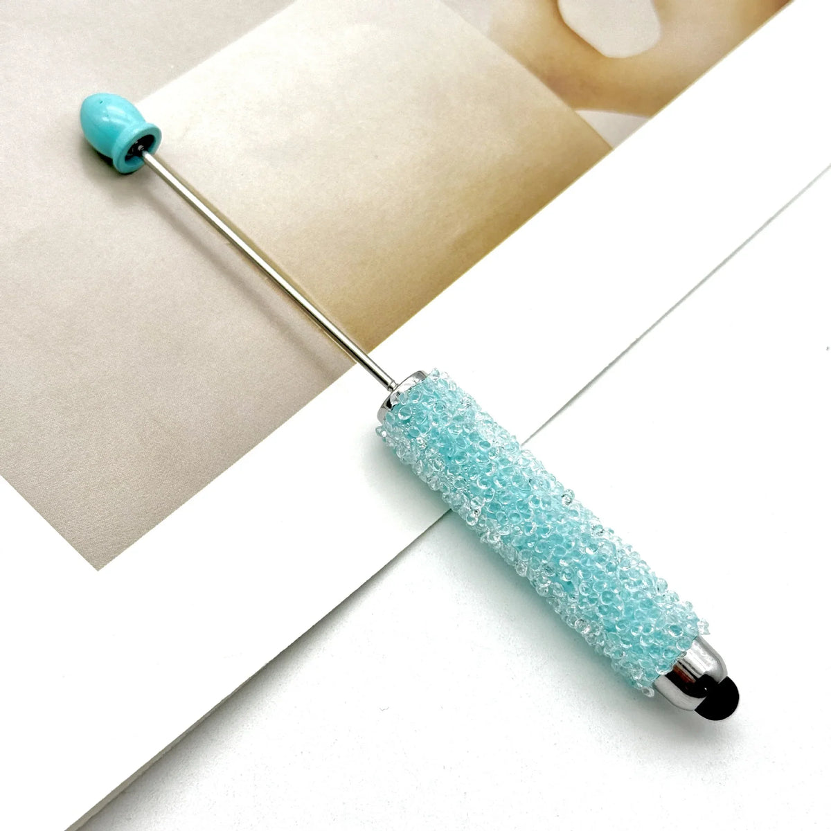 Resin Starry Sky Touch Screen Bead Pen Sugar Rhinestone Cute Grain Pen | DIY Beadable Pen Craft Gift Idea