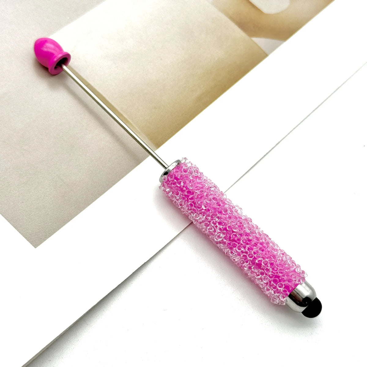 Resin Starry Sky Touch Screen Bead Pen Sugar Rhinestone Cute Grain Pen | DIY Beadable Pen Craft Gift Idea