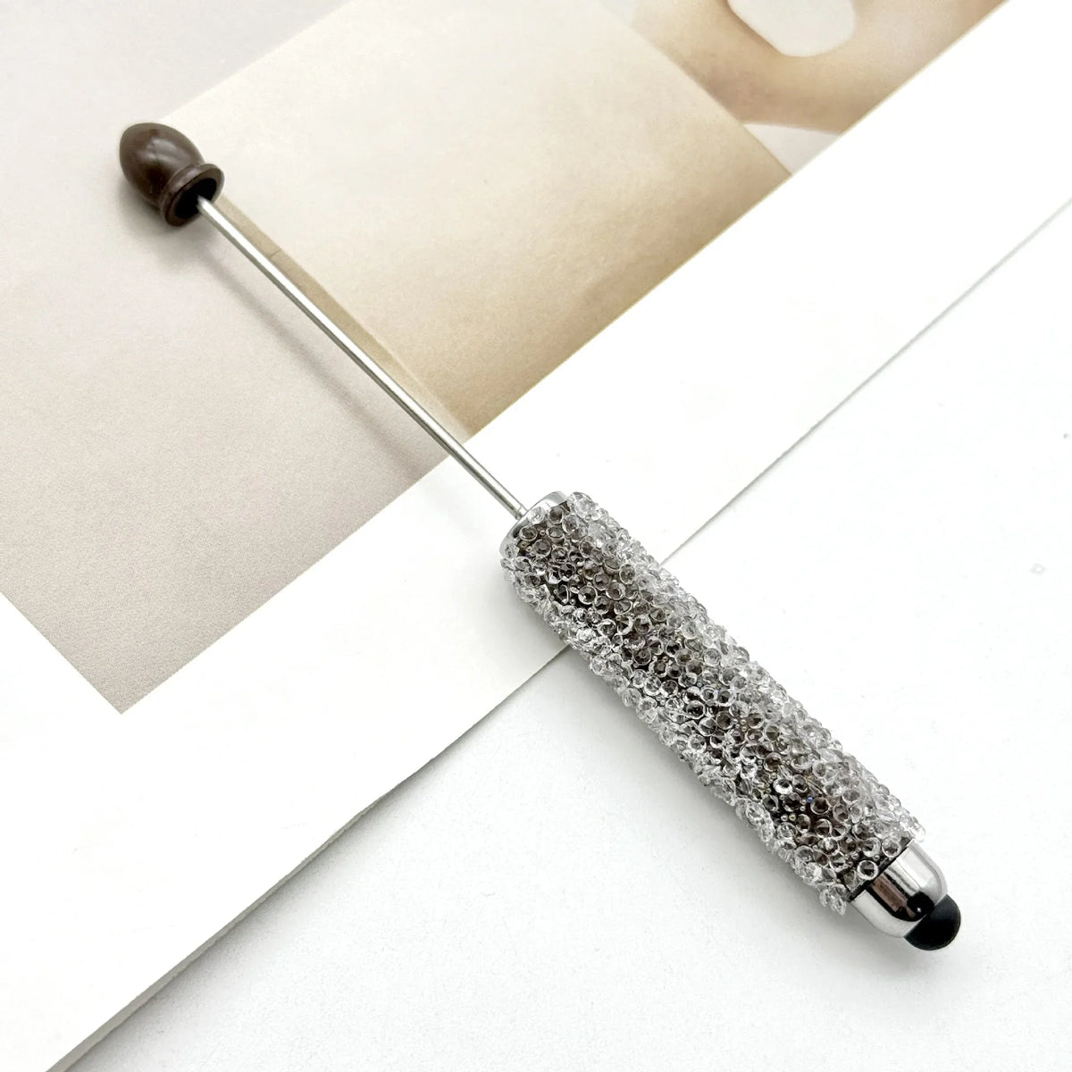 Resin Starry Sky Touch Screen Bead Pen Sugar Rhinestone Cute Grain Pen | DIY Beadable Pen Craft Gift Idea