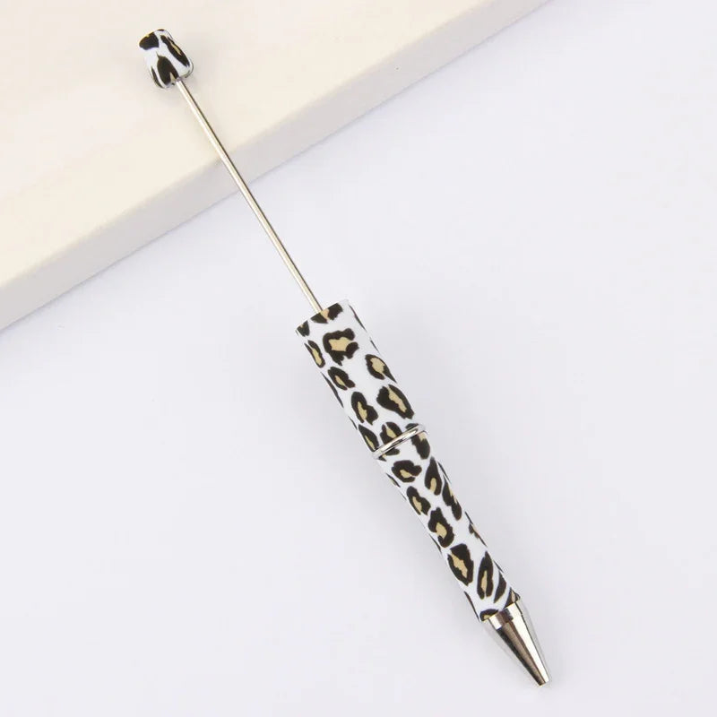 Printed Bead Pen Creative Cow and Tiger Pattern Ballpoint Pen | DIY Beadable Pen Craft Gift Idea