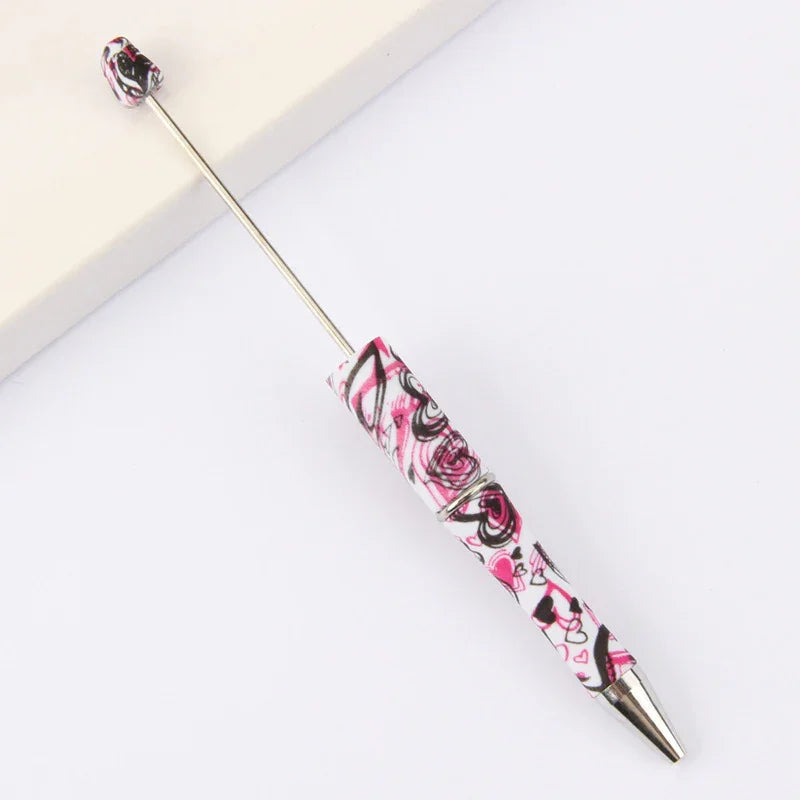 Printed Bead Pen Creative Cow and Tiger Pattern Ballpoint Pen | DIY Beadable Pen Craft Gift Idea