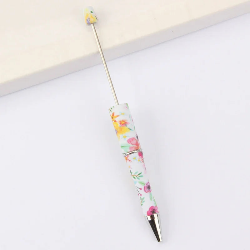 Printed Bead Pen Creative Cow and Tiger Pattern Ballpoint Pen | DIY Beadable Pen Craft Gift Idea