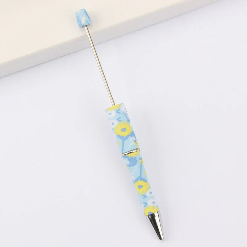 Printed Bead Pen Creative Cow and Tiger Pattern Ballpoint Pen | DIY Beadable Pen Craft Gift Idea