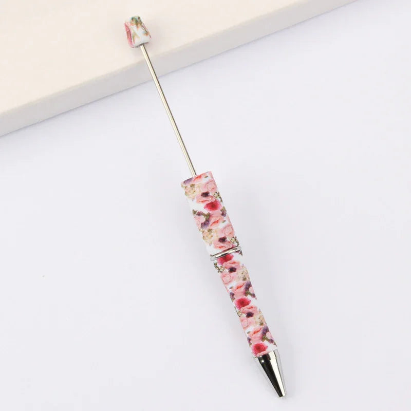 Printed Bead Pen Creative Cow and Tiger Pattern Ballpoint Pen | DIY Beadable Pen Craft Gift Idea