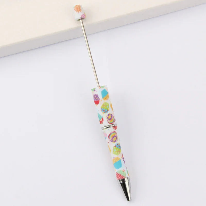 Printed Bead Pen Creative Cow and Tiger Pattern Ballpoint Pen | DIY Beadable Pen Craft Gift Idea