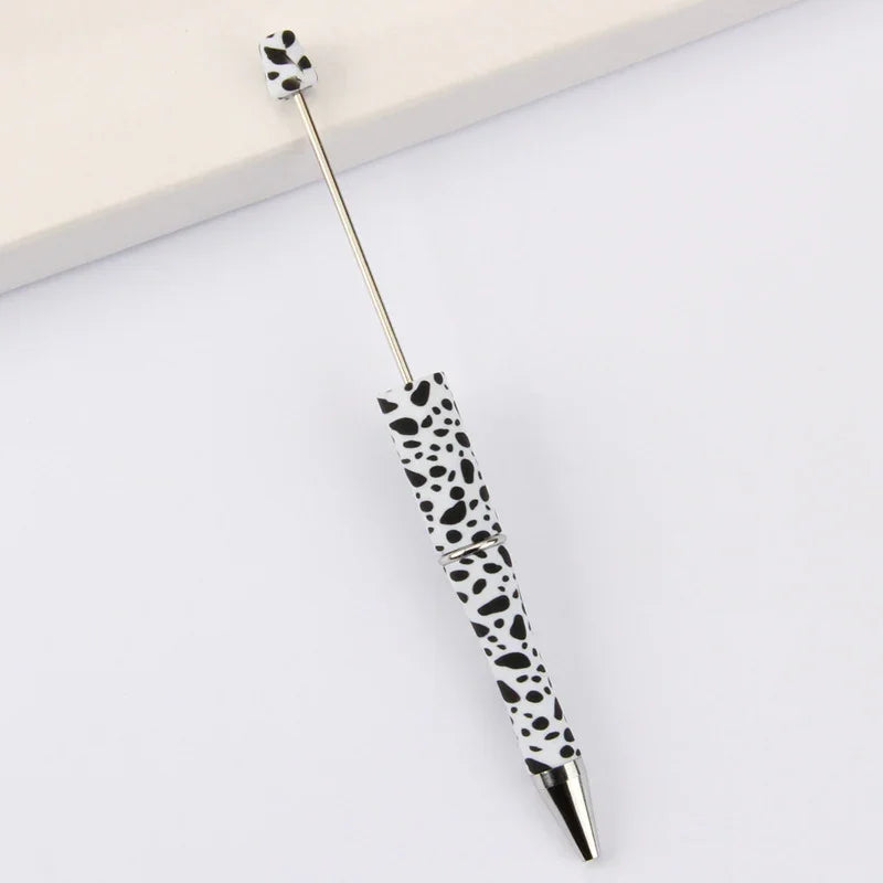 Printed Bead Pen Creative Cow and Tiger Pattern Ballpoint Pen | DIY Beadable Pen Craft Gift Idea