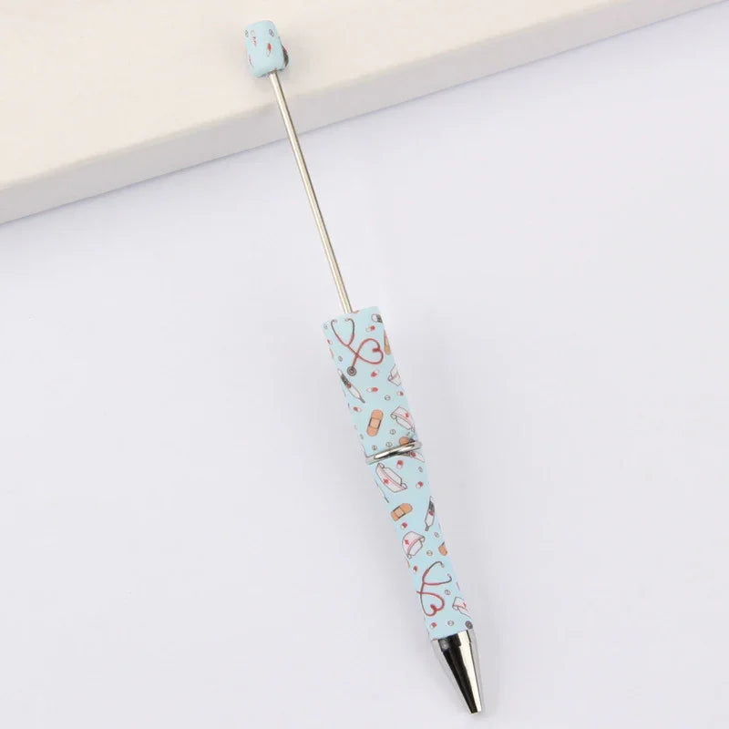 Printed Bead Pen Creative Cow and Tiger Pattern Ballpoint Pen | DIY Beadable Pen Craft Gift Idea