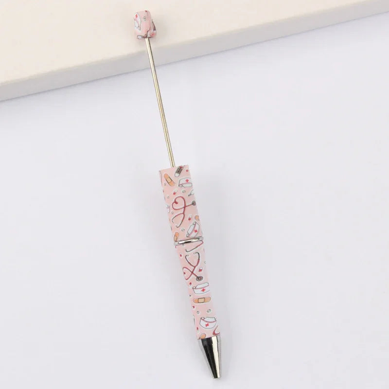 Printed Bead Pen Creative Cow and Tiger Pattern Ballpoint Pen | DIY Beadable Pen Craft Gift Idea