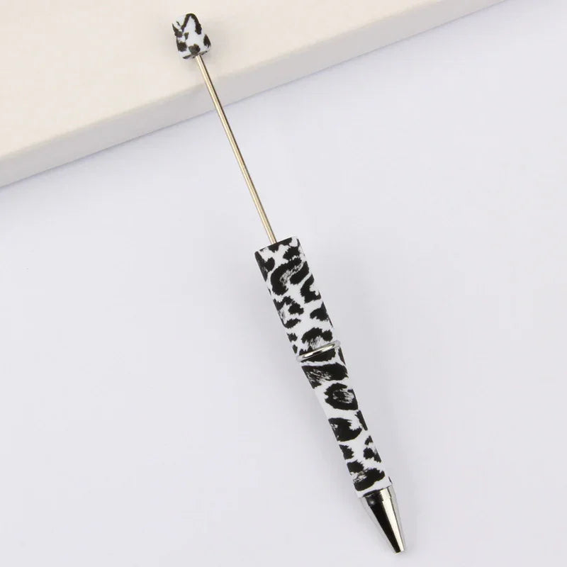 Printed Bead Pen Creative Cow and Tiger Pattern Ballpoint Pen | DIY Beadable Pen Craft Gift Idea
