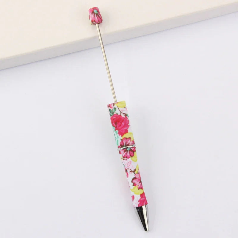 Printed Bead Pen Creative Cow and Tiger Pattern Ballpoint Pen | DIY Beadable Pen Craft Gift Idea