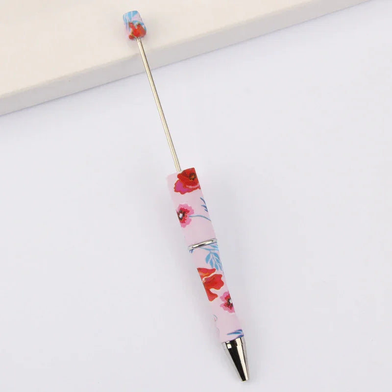 Printed Bead Pen Creative Cow and Tiger Pattern Ballpoint Pen | DIY Beadable Pen Craft Gift Idea