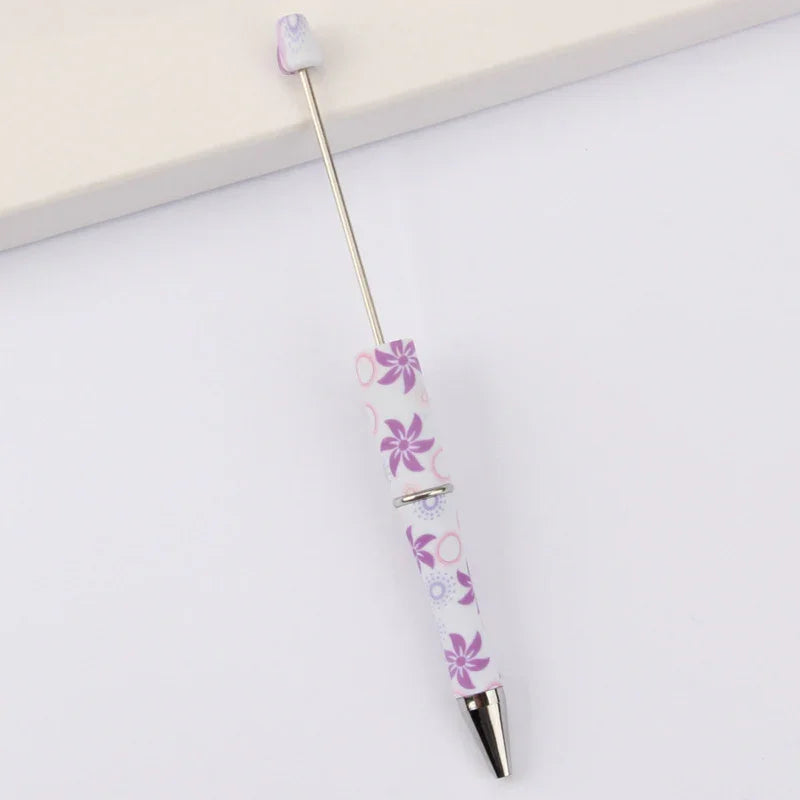 Printed Bead Pen Creative Cow and Tiger Pattern Ballpoint Pen | DIY Beadable Pen Craft Gift Idea